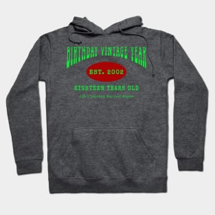 Birthday Vintage Year - Eighteen Years Old Hoodie